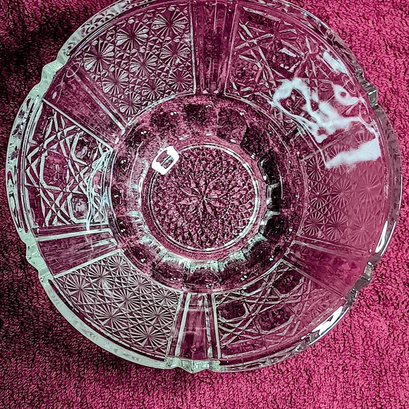 Vintage Fng Indonesia Daisy Button Pattern Glass Candy Bowl With Lid - Picture 8 of 12